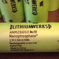 Акумулаторна батерия Lithiumwerks ANR26650M1b 26650 2500mAh 3.3V LiFePO4 Nanophosphate™ technology, снимка 2 - Друга електроника - 43424496