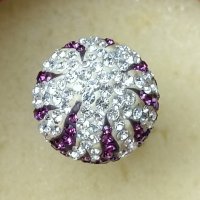 Нов сребърен пръстен  топка, с регулация / проба 925 с камъни Swarovski , снимка 5 - Пръстени - 26293601