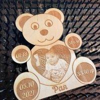 Бебешка визитка от дърво, снимка 1 - Български сувенири - 37802625