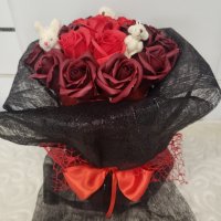 Букет със 18 сапунени рози., снимка 2 - Изкуствени цветя - 43870040