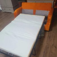 Оранжев диван от плат двойка с функция сън, снимка 8 - Дивани и мека мебел - 43290407