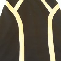 Черна луксозна ластична рокля с бежова гарнитура , с дълъг стабилен цип , елегантна , къса, секси , снимка 6 - Рокли - 37249692