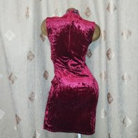 S/M Червена рокля със сребристи камъчета , снимка 5 - Рокли - 43828998