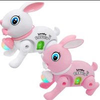 Детска интерактивна играчка"Ходещ заек с звук и луминесцентна 3D светлина , снимка 5 - Музикални играчки - 43946702