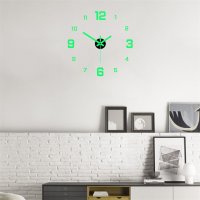 3D часовник за стена голям размер, фосфорисциращи стрелки, модерен дизайн, снимка 5 - Стенни часовници - 40438617