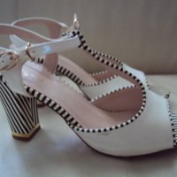 Лачени красиви сандали с ток на Мат-Стар, снимка 4 - Сандали - 26821720