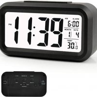 Arespark 5,3" LCD цифров алармен часовник, температура, дата, нощна светлина, дрямка, снимка 1 - Друга електроника - 37735326