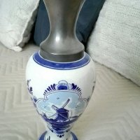 Рядка колекционерска холандска ваза Делфт, снимка 2 - Антикварни и старинни предмети - 32881362