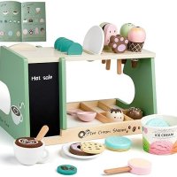 Нов Интерактивен Образователен Дървен Комплект Сладолед и Кафе Деца, снимка 2 - Други - 43071001