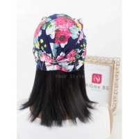 Тюрбан за коса с пандела на цветя тъмносин, снимка 4 - Аксесоари за коса - 33650392