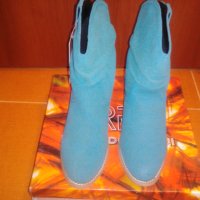 Изчистен и много актуален модел дамски боти, решен в син цвят, снимка 6 - Дамски ежедневни обувки - 28454487