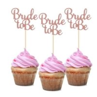 bride to be розов картонен брокатен топер за торта мъфини топери декор за сватба моминско , снимка 1 - Други - 44072013