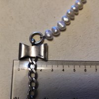 Сребърна гривна с естествени перли (223), снимка 13 - Гривни - 43370819
