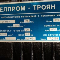 ел. двигател постояннотоков Елпром-Троян 21 МВН 121V, снимка 3 - Електродвигатели - 37307744