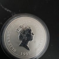 Сребърен юбилеен  долар с ликът  на Елизабет  и Даяна, снимка 1 - Нумизматика и бонистика - 42208604