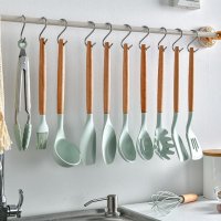 Комплект Кухненски прибори за готвене - 12 части + метална поставка, снимка 8 - Прибори за хранене, готвене и сервиране - 32894256