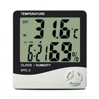 HTC-2 Термометър за вътрешна температура, влагомер, часовник, Метеостанция , снимка 2 - Друга електроника - 34658150