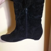 Дам.ботуши-/изк.велур/-чизми-№39-цвят-черен. Закупени от Италия., снимка 6 - Дамски ботуши - 22315371