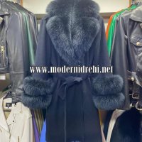 Дамско луксозно палто кашмир вълна и лисица код 122, снимка 1 - Палта, манта - 37801251