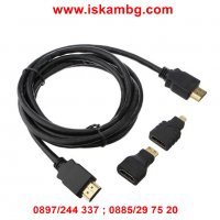 3 в 1 HDMI към Mini HDMI/Micro HDMI/HDMI, снимка 5 - Кабели и адаптери - 28527906