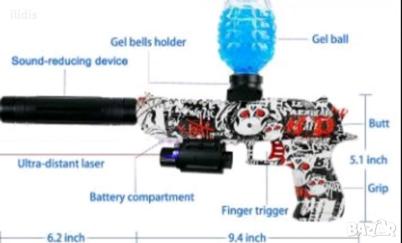  Пейнтбол пистолет Desert Eagle M1911gel Blaster gun. Paintball Splatter Ball Outdoor&Indoor, снимка 1