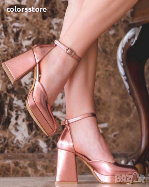 Сандали на ток - розово злато - VSN3, снимка 1