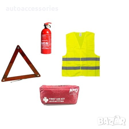 Промоция-Автокомплект със заверен за 1 година Полски пожарогасител, снимка 1