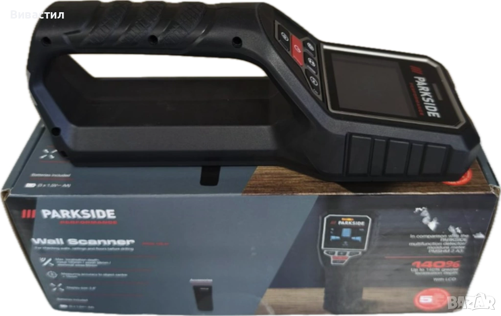 Parkside Performance PPOG 120 A1 мултидетектор с акустичен предупредителен сигнал, за локализиране н, снимка 1