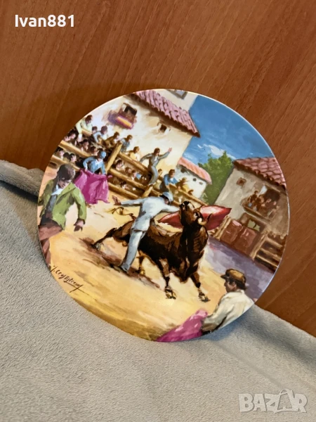 Порцеланова чиния - Испания Тореадор декорация , снимка 1