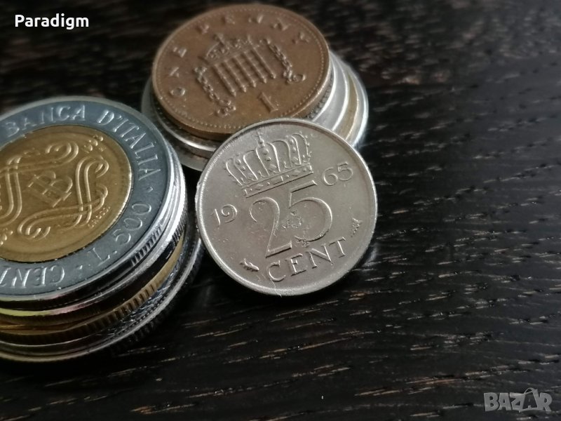 Монета - Холандия - 25 цента | 1965г., снимка 1