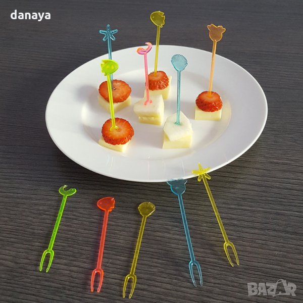 2025 Парти клечки за хапки пластмасови топери за парти, 48 броя, снимка 1