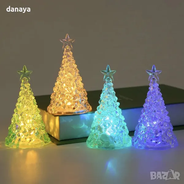 5420 Светеща коледна елхичка с многоцветни LED светлини, 10 см, снимка 1