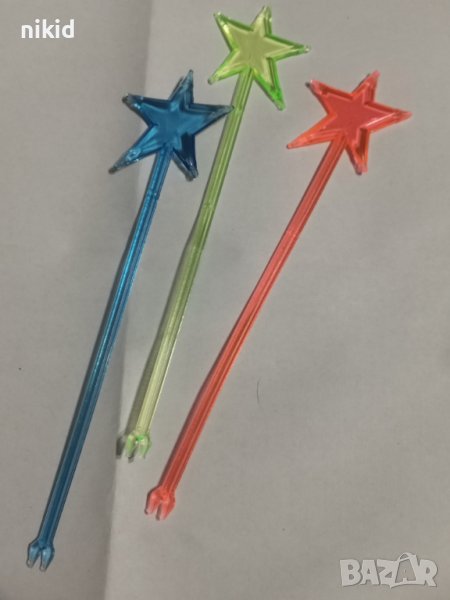 25 Коктейлна бъркалка коктейлни бъркалки пластмасови звезда с острие и парти хапки декорация , снимка 1