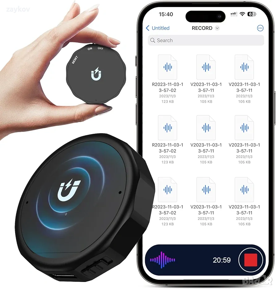 магнитен гласов рекордер - Mulukusion гласово активиран рекордер, снимка 1