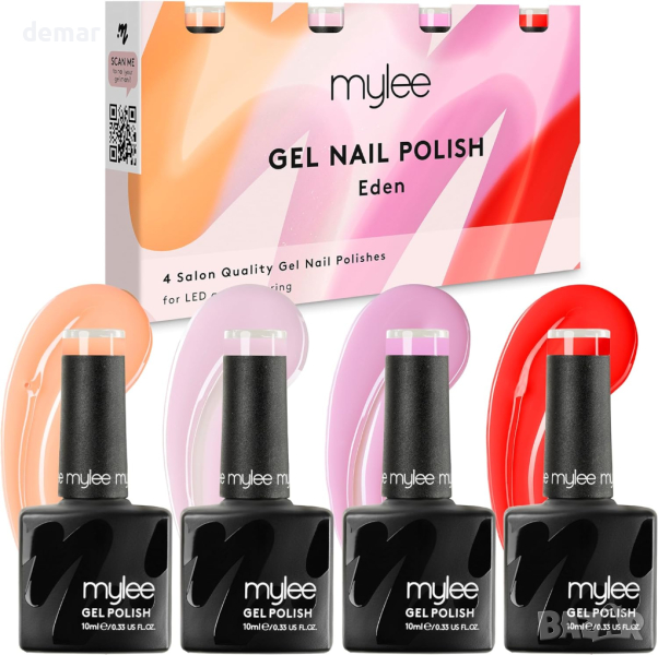 Mylee Цветен комплект гел лак за нокти 4x10 ml пролет/лято 2024 - дълготраен и лесен за нанасяне, снимка 1