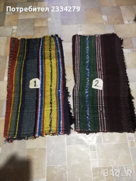 Автентични черги-пътеки, ръчно тъкани на дървен стан през 30-40те години. , снимка 1