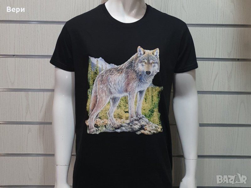 Нова мъжка тениска с трансферен печат Вълк, Серия вълци, снимка 1
