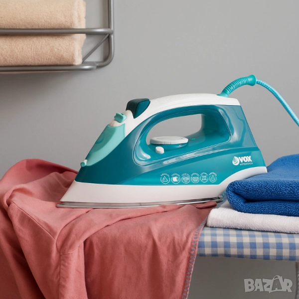 Парна ютия VOX DBL-5010, 2200W, Керамична плоча, Йонизация, кабел 1.8м, снимка 1