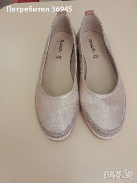 Vera Pelle,нови, златисти, н.37, ест. кожа.+ nодарък, снимка 1