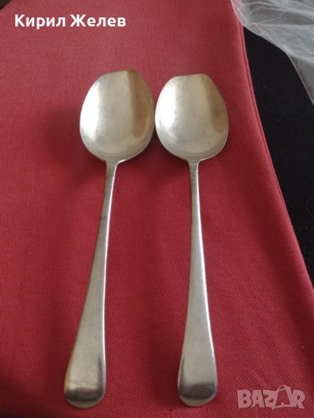 Две стари лъжици с маркировка E P N S Английски стил за КОЛЕКЦИЯ ДЕКОРАЦИЯ БИТОВ КЪТ 42193, снимка 1