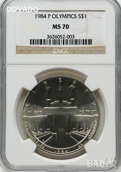 1984-P Olympics S$1 - NGC MS 70 - САЩ Възпоменалтена Монета Долар, снимка 1