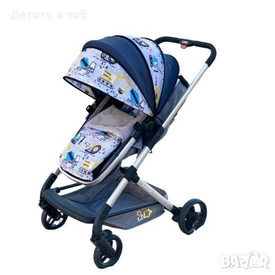 Сенник за количка универсален , сфера багери с тъмно синьо, снимка 1