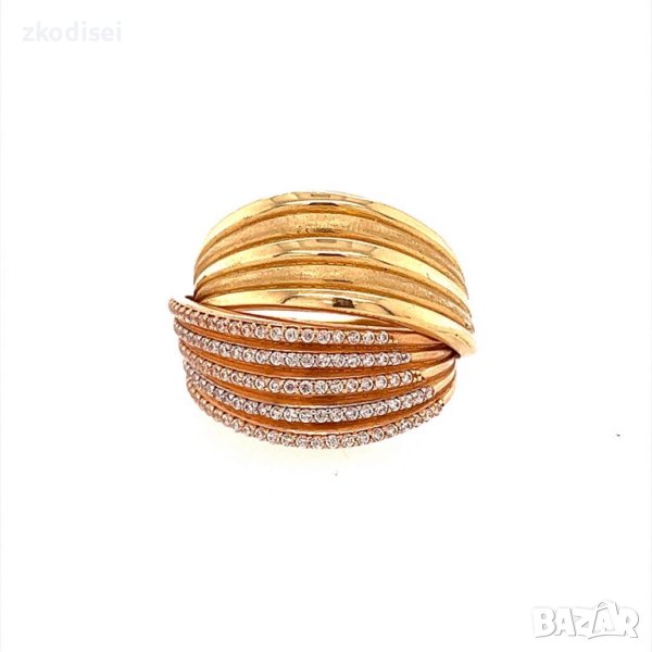 Златен дамски пръстен 7,05гр. размер:58 14кр. проба:585 модел:16105-3, снимка 1