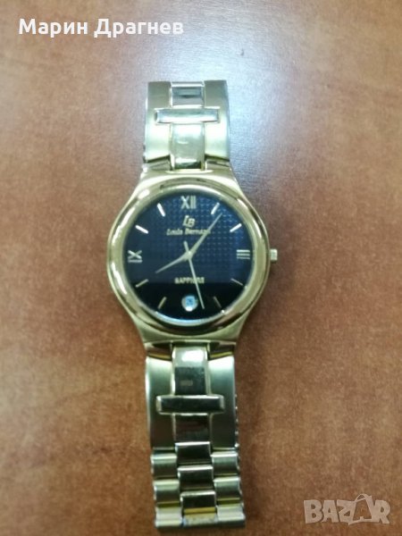 Часовник Louis Bernard 22 K Gold Plated Sapphire Crystal Swss G2207, снимка 1