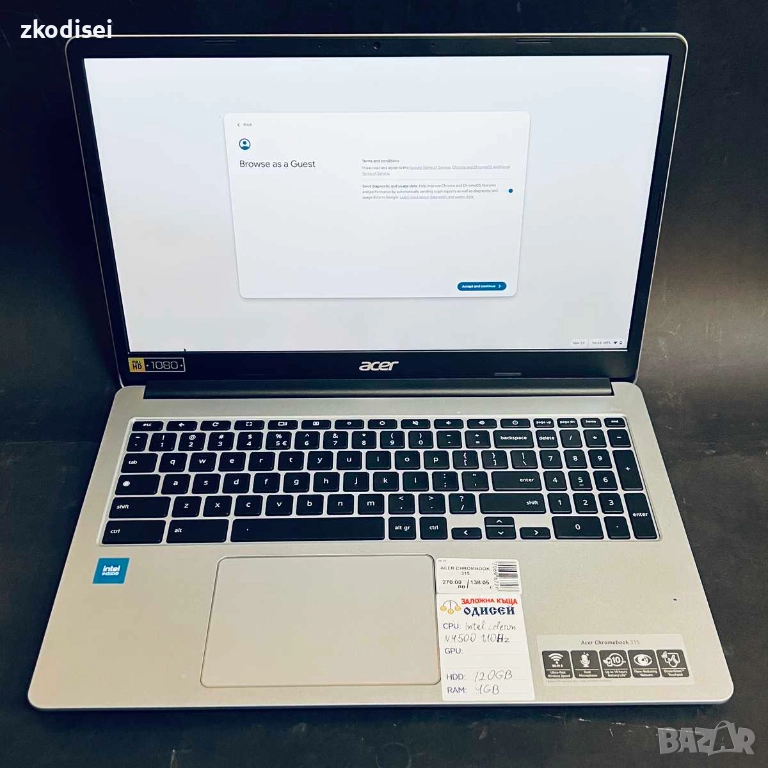 Лаптоп ACER CHROMBOOK 315 15,6 Инча, снимка 1