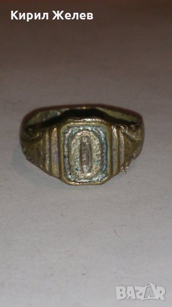 Рядък пръстен много стар сачан с буква О - 59981, снимка 1