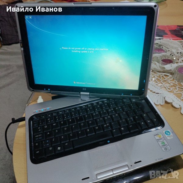 Лаптоп HP TX1000,въртящ се тъчскрийн+дистанционно+писалка, снимка 1