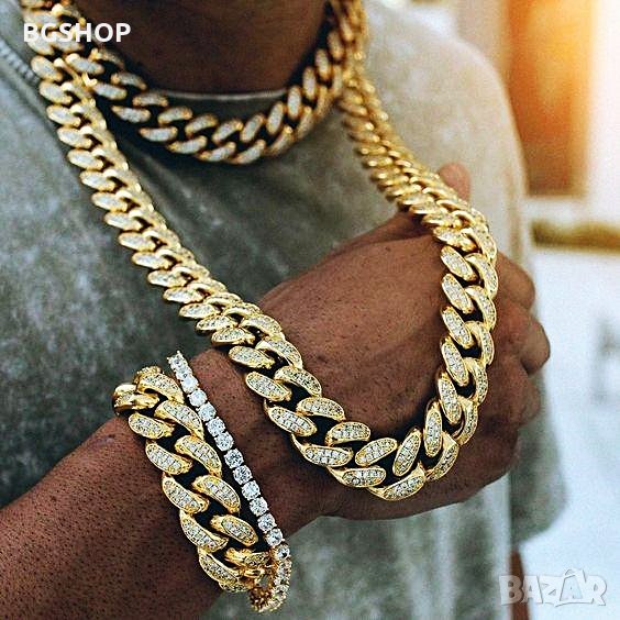 Хип-хоп ланец / Hip-Hop chain Bling Bling - Gold, снимка 1