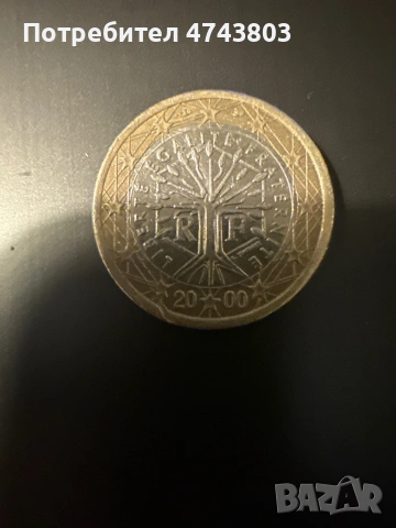 Монета Франция 1евро 2000