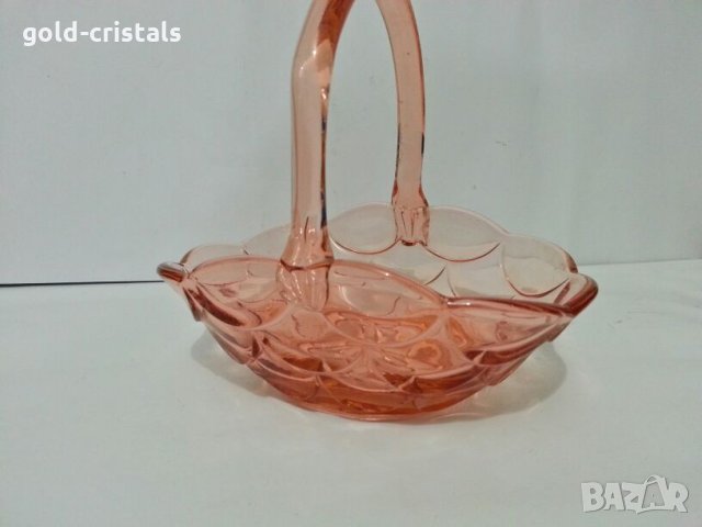 антикварна стъклена кошничка , снимка 2 - Антикварни и старинни предмети - 26743957